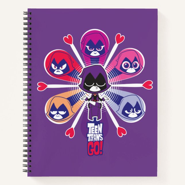 Cuaderno ¡Teen Titans Go! | Emoticlones de Raven (Anverso)