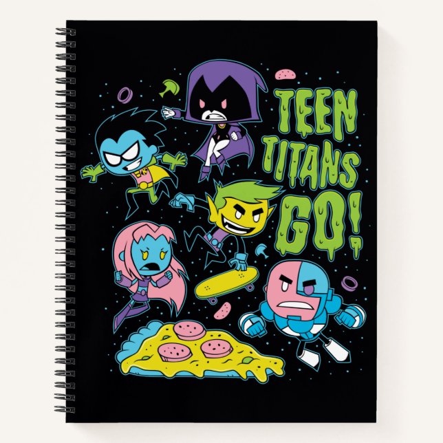 Cuaderno ¡Teen Titans Go! | Gráfica de Pizza Gnarly 90's (Anverso)