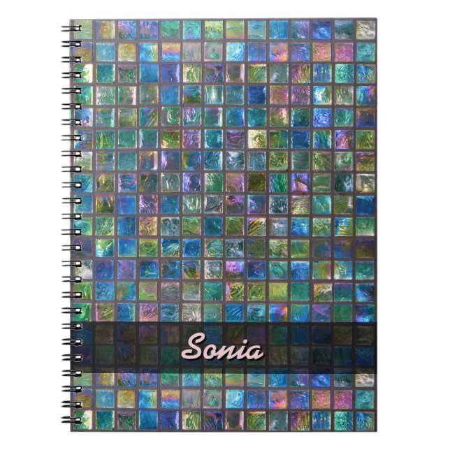 Cuaderno Tejas multicoloras brillantes de cerámica (Frente)