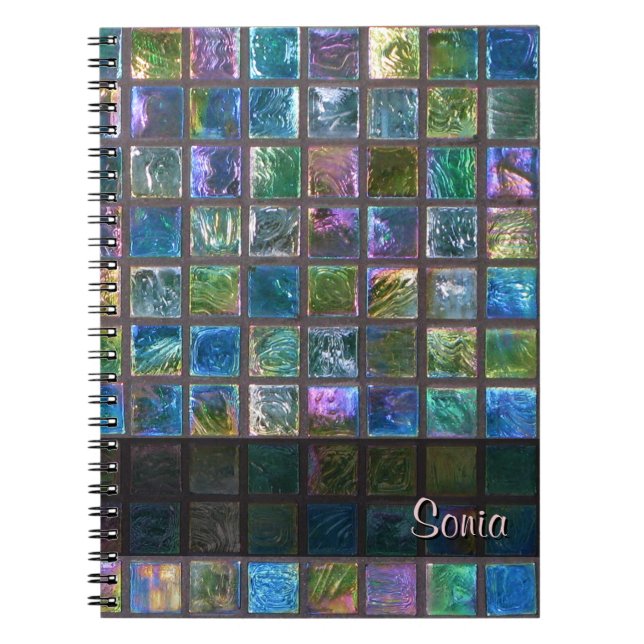 Cuaderno Tejas multicoloras brillantes de cerámica (Frente)