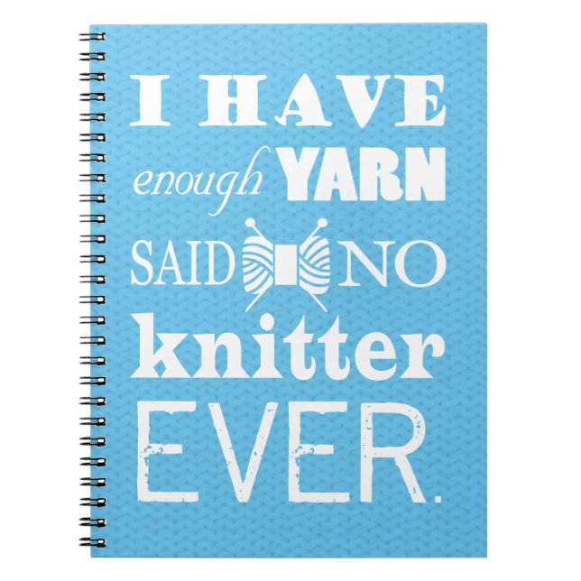 Cuaderno Tejer No Suficiente Yarn Crafts Ideas Oscuras (Frente)