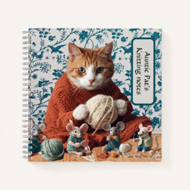 Cuaderno Tejido crochet de punto para gato y ratón