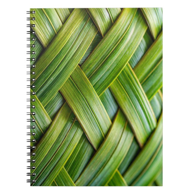 Cuaderno Tejido de bambú fresco verde (Frente)