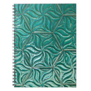 Cuaderno Tejido de cerámica turquesa, abstracto, arquito