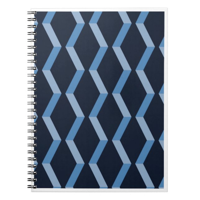 Cuaderno Tejido de espina de arenque azul sin costuras (Frente)