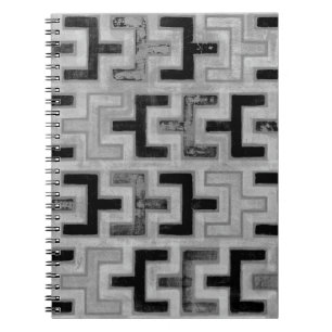 Cuaderno Tejido de paño negro africano con patrones geométr