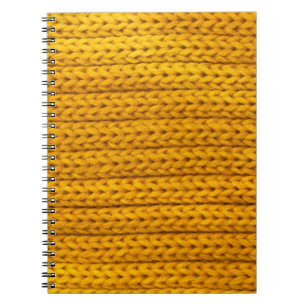 Cuaderno Tejido de punto amarillo de hilados.