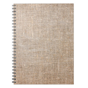 Cuaderno Tejido de tela de yute marrón textil