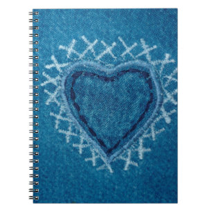 Cuaderno Tejido de textura de vaqueros de tela