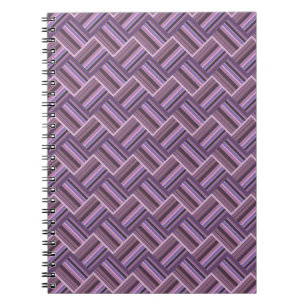 Cuaderno Tejido diagonal de rayas malvas
