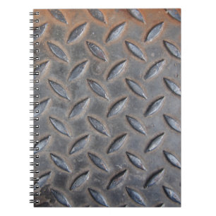 Cuaderno Tejido metalizado de diamante de grunge, de acero 