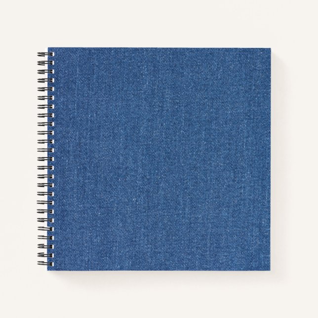 Cuaderno Tejido textil original azul moda jean denim (Anverso)