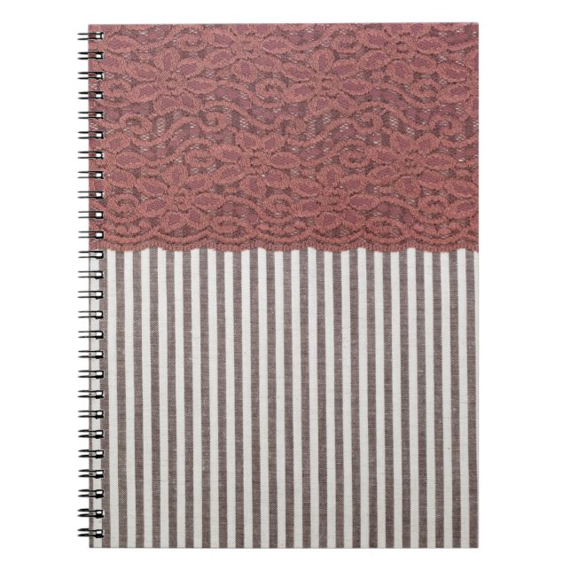 Cuaderno Tejido textil y encaje para fondo (Frente)
