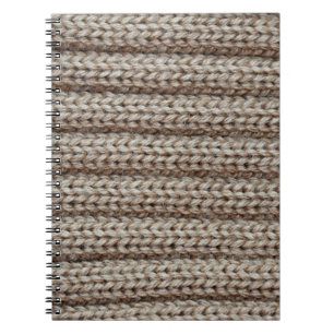 Cuaderno Tejidos de punto lisos, textura marrón.