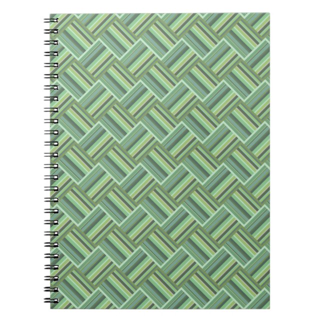 Cuaderno Tejidos de rayas verdes de oliva (Frente)