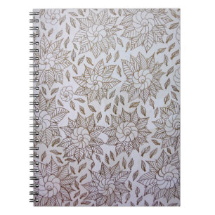 Cuaderno Tejidos florales blancos y negros