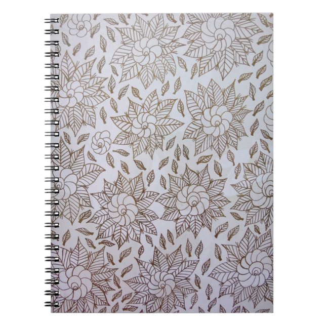 Cuaderno Tejidos florales blancos y negros (Frente)