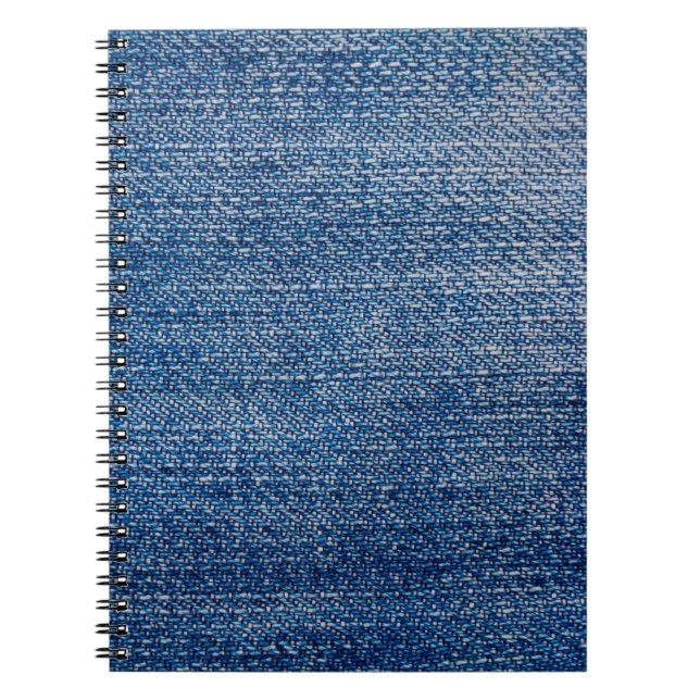 Cuaderno Tejidos jeans estructura de denim azul (Frente)