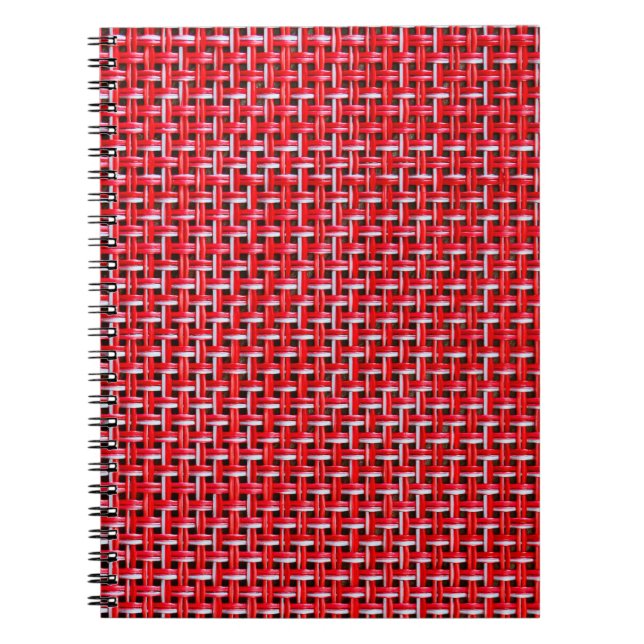 Cuaderno Tejidos rojos sin costura de ratán de mimbre de ba (Frente)
