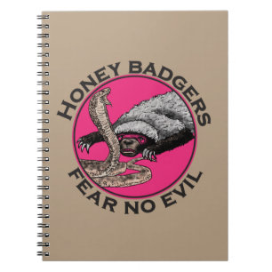 Cuaderno Tejones miel No temen al mal cita bíblica rosa