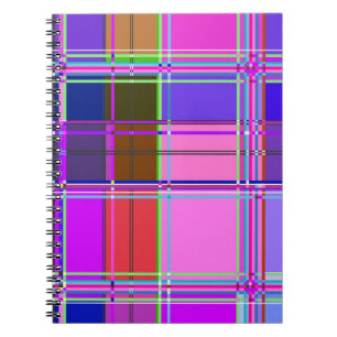 Cuaderno Tela de cuadros rosa estampado Madras