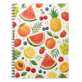 Cuaderno Tela de Patrón de Frutas de Verano | Sandía Tropic