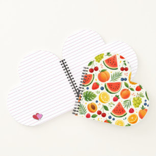 Cuaderno Tela de patrón de frutas de verano Sandía tropic