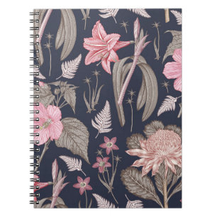 Cuaderno Tela de patrón sin inconvenientes. Set Amaryllis W