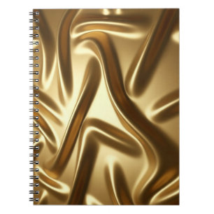 Cuaderno Tela de seda dorada - Textura de flujo lujosa