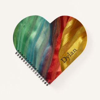 Cuaderno Tela de seda multicolor con foto y nombre