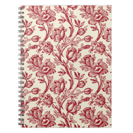 Cuaderno Tela de Tulipanes Rojo y Crema - Decoración campes