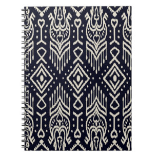 Cuaderno Tela Ikat bordada: Elegancia étnica.