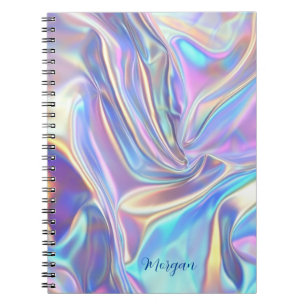 Cuaderno Tela Metálica Iridescente Brillante, Nombre de Let