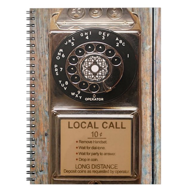 Cuaderno Teléfono anticuado de rotativo de pago robusto (Frente)