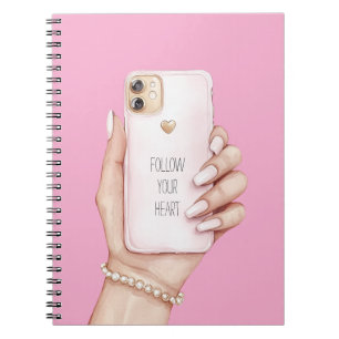 Cuaderno Teléfono chic uñas rosa elegante