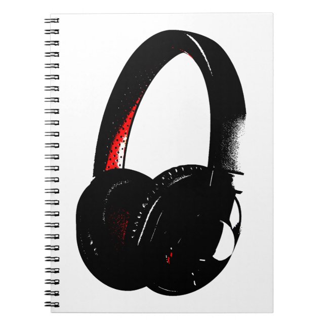 Cuaderno Teléfono de cabeza de arte pop para auriculares (Frente)