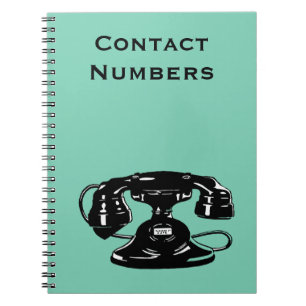 Cuaderno Teléfono de dial negro pasado de moda