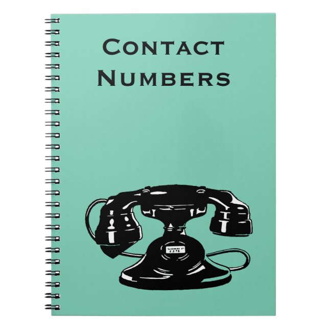 Cuaderno Teléfono de dial negro pasado de moda (Frente)