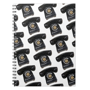 Cuaderno Teléfono rotario negro vintage