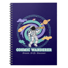 Cuaderno Telescopio de astronauta vagabundo cósmico