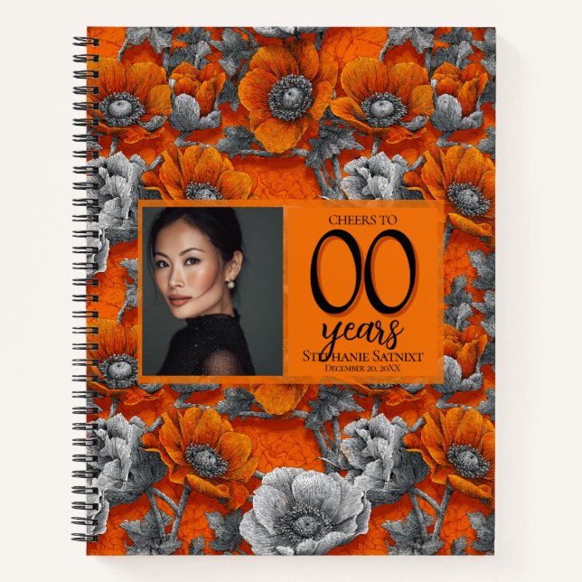 Cuaderno Tema de Anémonas Celebración de Cumpleaños 21 (Anverso)