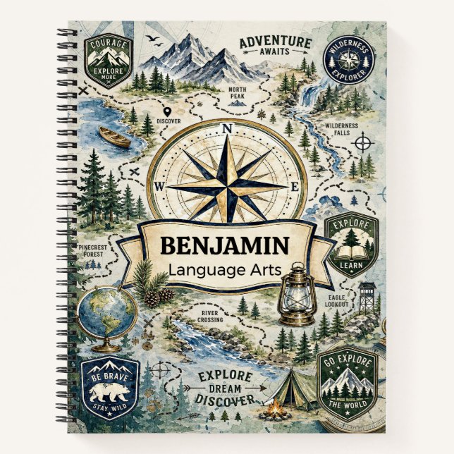 Cuaderno Tema de aprendizaje de aventuras de compás de acua (Anverso)