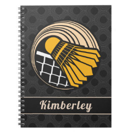 Cuaderno Tema de bádminton elegante nombre del jugador de b