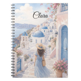 Cuaderno Tema de chica de la isla griega nombre personaliza