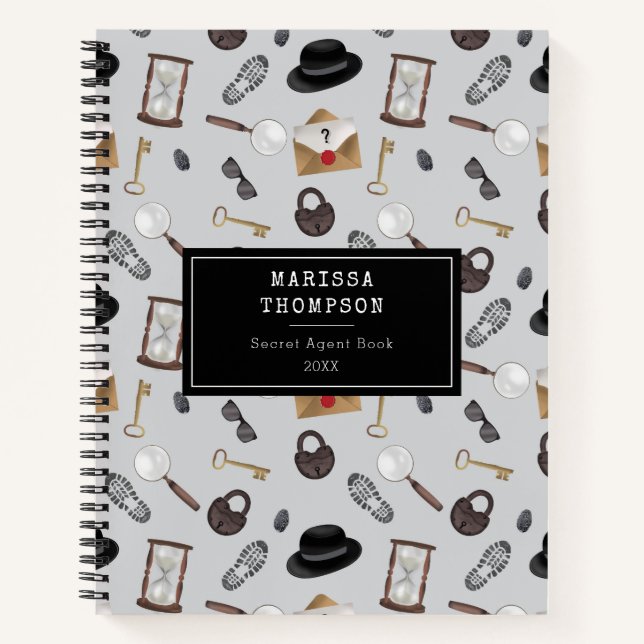 Cuaderno Tema de detectives de agentes secretos misteriosos (Anverso)