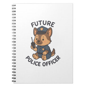 Cuaderno Tema de futuro oficial de policía perro lindo
