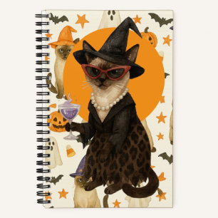 Cuaderno Tema de Halloween para amantes de los gatos