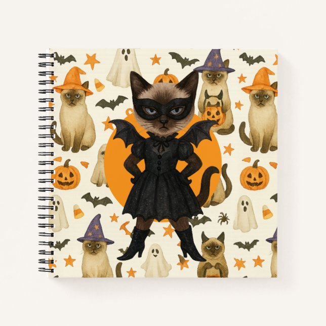 Cuaderno Tema de Halloween para amantes de los gatos (Anverso)