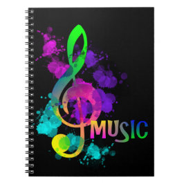 Cuaderno Tema de la música limpia del arcoiris Treble