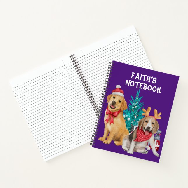 Cuaderno Tema de los Navidades de perros pequeños (Interior)